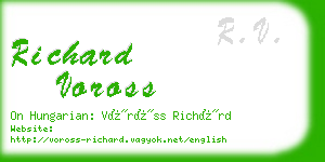 richard voross business card